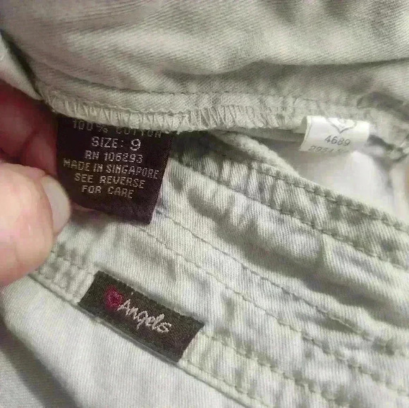 Women's Angels cargo type pants with zip, velcro/tie waist, tie bottoms wide leg - Picture 3 of 10